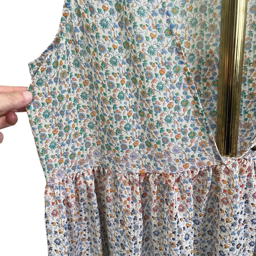 Anthropologie Maeve Violetta Sheer Floral Sleeveless Summer Dress - Picture 5 of 16